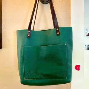 Portland Leather PLG small tote dark green Bacalar